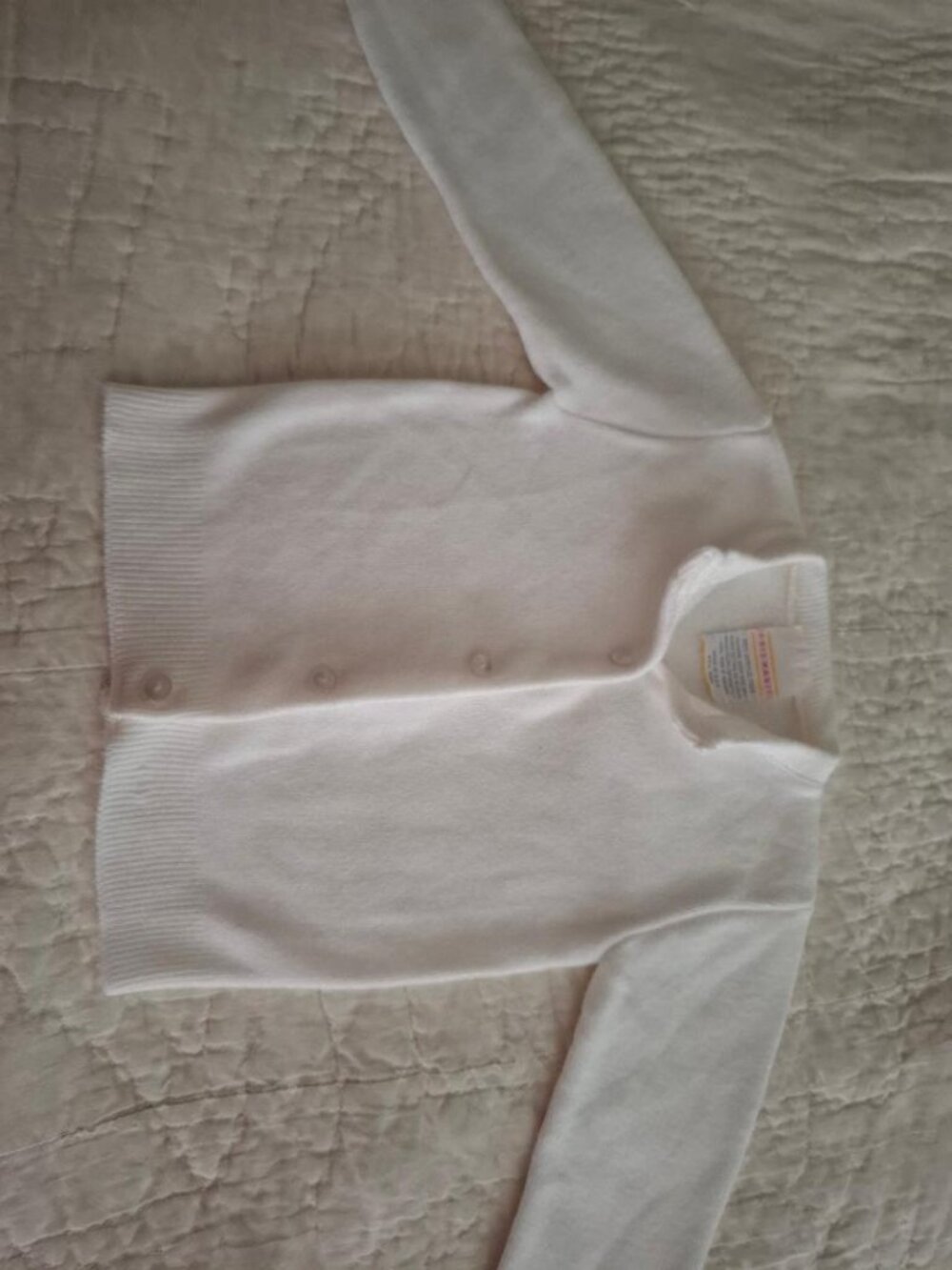Vintage White Friemanit Baby Long-Sleeved Cardigan 100% Acrylic